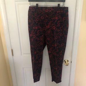 Blue and Red Ankle Length Pants from Loft